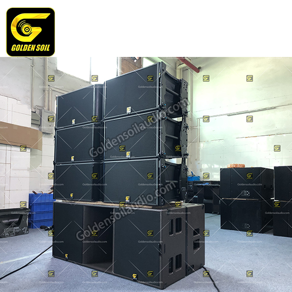 Goldensoil audio K2 double 12 inch 3 way active passive line array speaker  prof